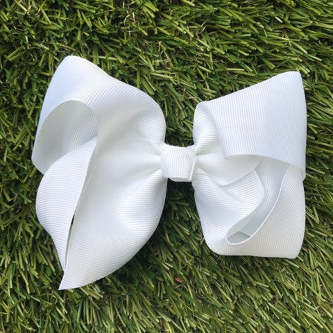 White Hair Bows – SCHOLAR SOX Smart & Fashionable!